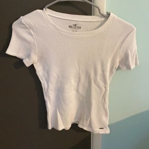 White hollister ladies tee sz S
